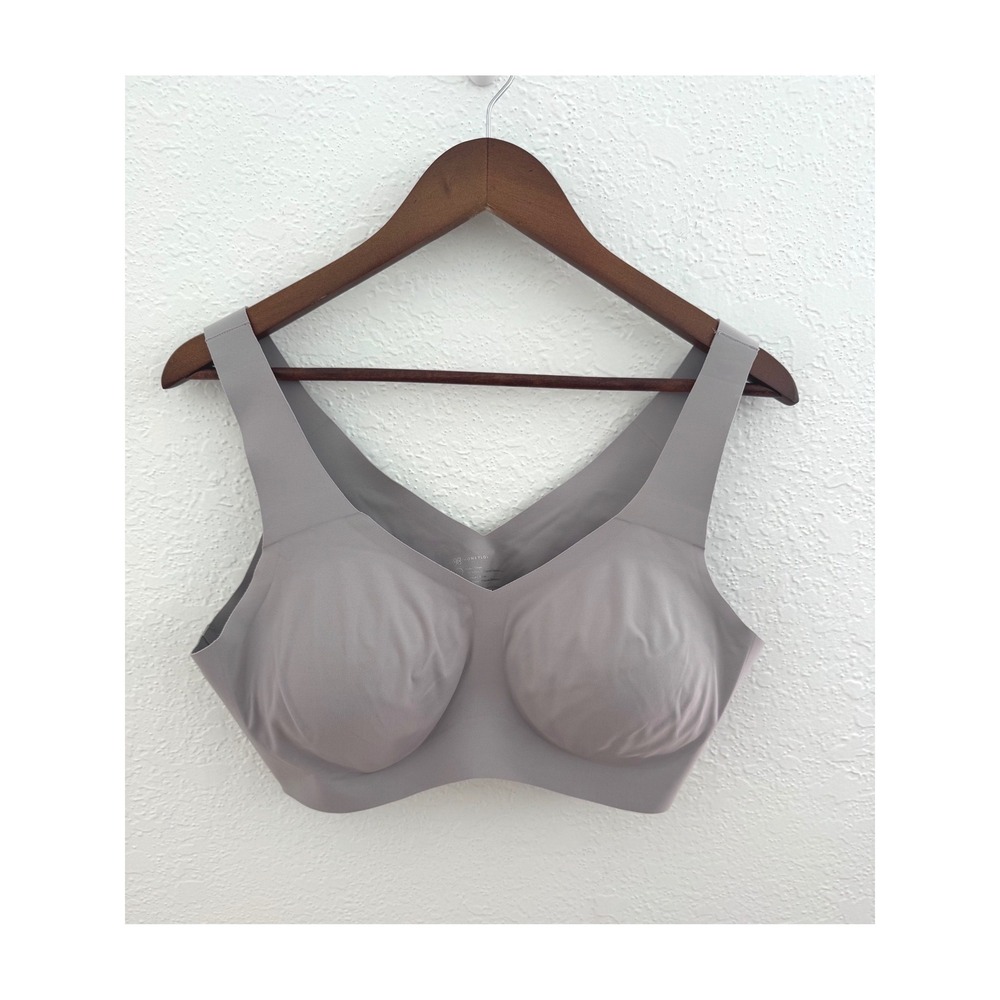 Honeylove SoftForm Pullover Wireless Bra V Neck Grey Size 1X Comfort Stretch